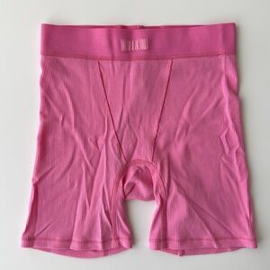 SKIMS Limited Edition Bubble Gum Pink Cotton Ribbed Boxer XXS